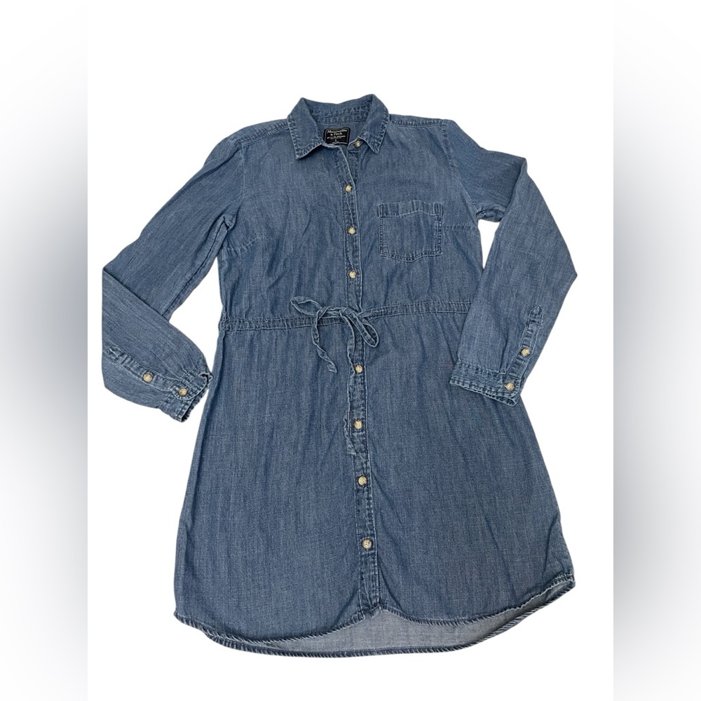 Abercrombie & Fitch Denim Blue Jean Button Down Shirt Dress Womens size Small